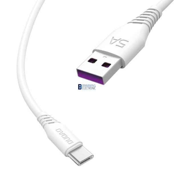 USB-C til USB-A kabel, 2m, 5A, hvid