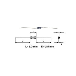 Metalfilm Modstand 1 Ohm 0,6W �1% (5 stk.) � 0207