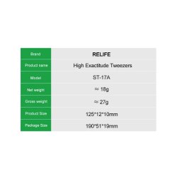 Pincet med buet spids 80gr. - Rustfri stl (Relife)