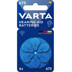 VARTA 675 H�reapparat Batteri 1,45V &ndash; PR44 Zink-Luft 6 stk. Original 