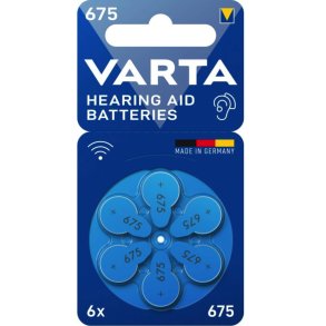 VARTA 675 H�reapparat Batteri 1,45V &ndash; PR44 Zink-Luft 6 stk. Original 