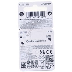 VARTA 675 H�reapparat Batteri 1,45V &ndash; PR44 Zink-Luft 6 stk. Original 