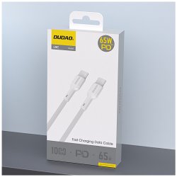 USB-C til USB-C kabel, 1m, 65W, 3A, Hvid
