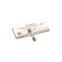 Glassikring - 250V - 0.1A-F - 20x5mm (10 stk)