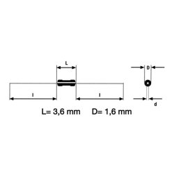 Metalfilm Modstand 2 Ohm 0,4W �1% (5 stk.) � 0204