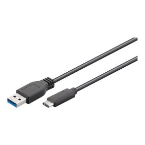 Oplader-/synk kabel / , USB-C han til USB-A han, 0.5m, sort (USB 3.0)