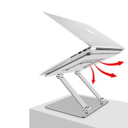 Stativ til laptop, Non-slip, Aluminium, Slv (Stor)