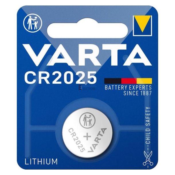 CR2025 3V Lithium knapcelle, Varta 2.5x20mm