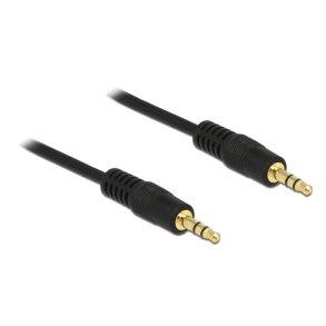 DELOCK Aux Kabel 3,5 mm Han til Han 3 m &ndash; Sort
