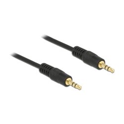 Aux kabel, 3,5mm han til 3,5mm han, 1m, sort 