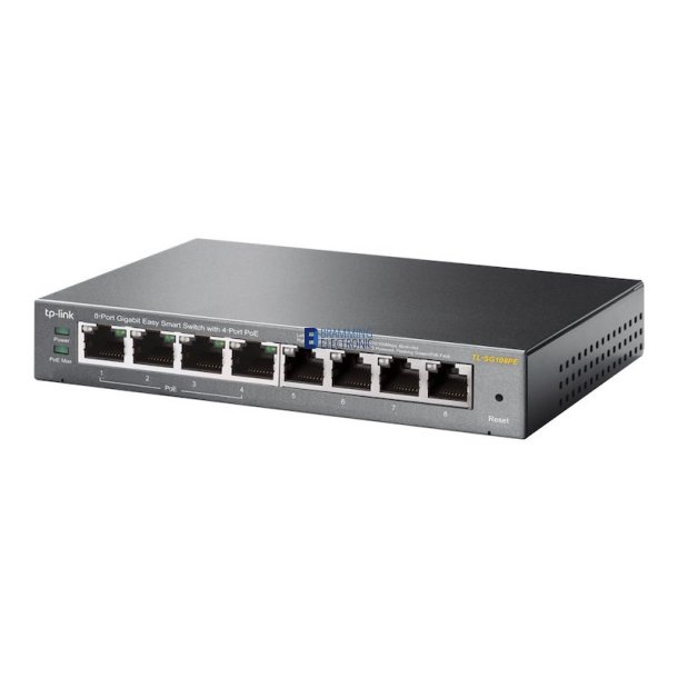 TP-Link TL-SG108PE Switch 8-porte Gigabit med PoE 4-Porte