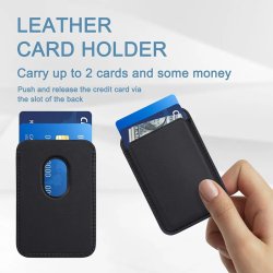 Magnetisk kreditkortholder i lder til iPhone (Sort)