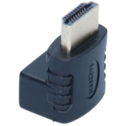 HDMI-vinkel 90gr. adapter, 19-pin hun - han, guldpletterede stik