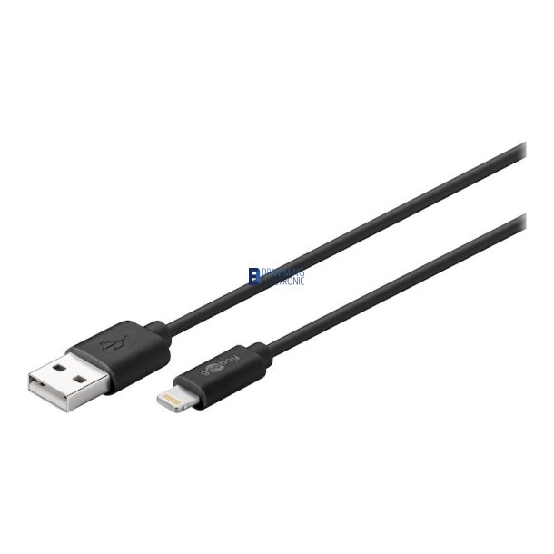 Opladerkabel Lightning - Usb-A, 0.5m, Sort