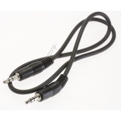 Aux kabel, 3,5mm han til 3,5mm han, 0,5m, sort 