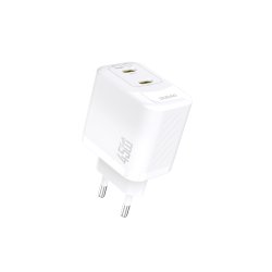 Dudao A28PEU 45W GaN Oplader &ndash; 2x USB-C Hurtigoplader Hvid
