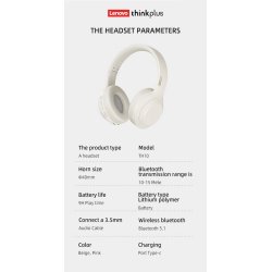 Lenovo Thinkplus TH10 - Bluetooth headphone - Pink