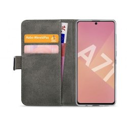 Samsung Galaxy A71 Ldercase til kreditkort i Sort