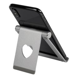 Stativ til telefoner og tablets, Non-slip, Aluminium, Slv