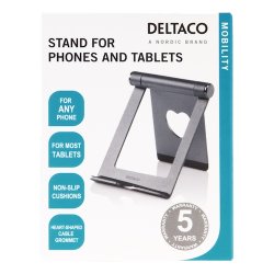 Stativ til telefoner og tablets, Non-slip, Aluminium, Slv
