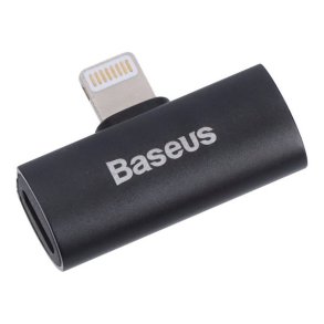 Baseus Lightning han til 2 Lightning hun, adapter - Sort