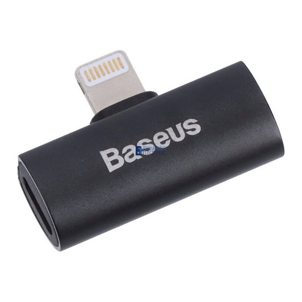Baseus Lightning han til 2 Lightning hun, adapter - Sort