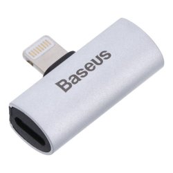 Baseus Lightning han til 2 Lightning hun, adapter  - Slv