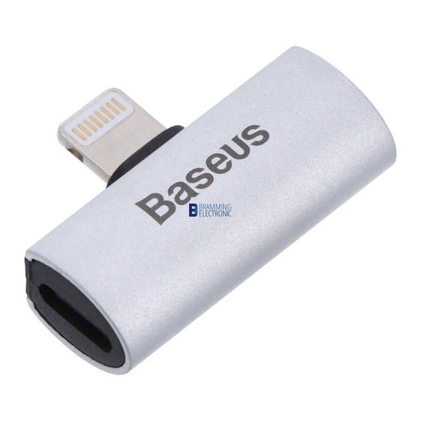 Baseus Lightning han til 2 Lightning hun, adapter  - Slv