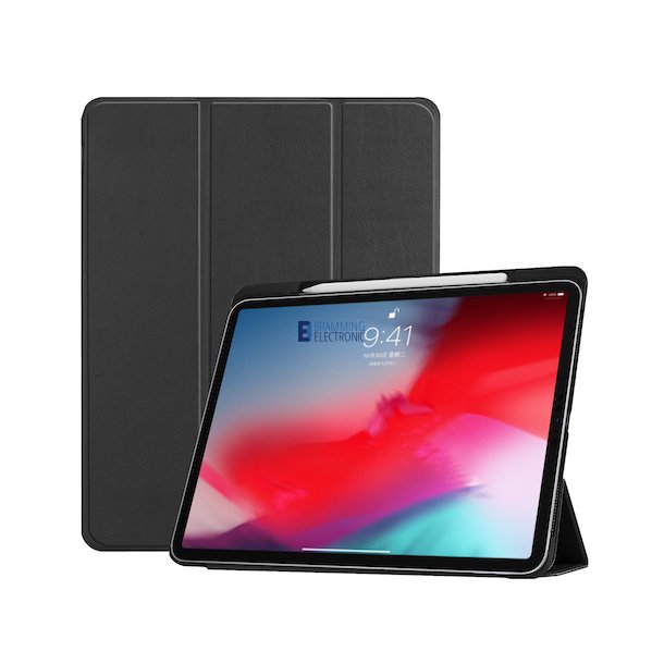 iPad Pro 11 2018, Flip ldercover med pen holder i Sort
