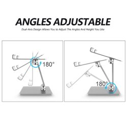 Stativ til tablet eller laptop, Non-slip, Aluminium, Slv (Mellem)