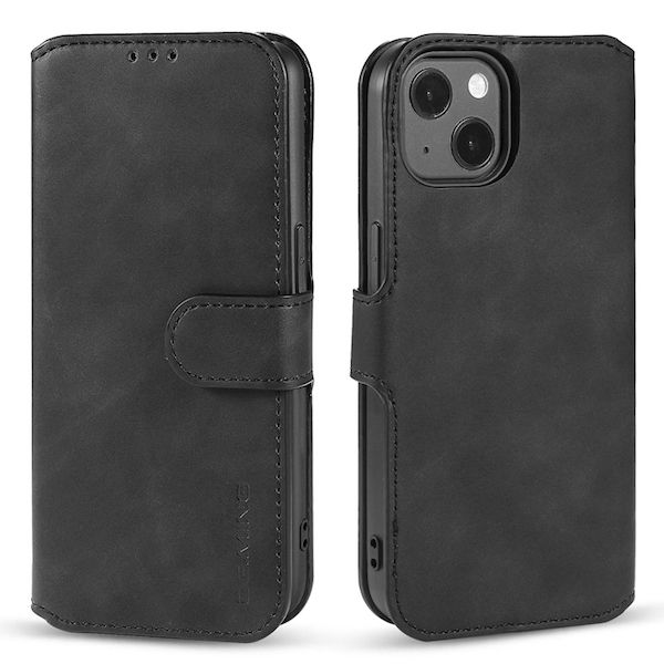 iPhone 13 / 14 Lædercase med plads til kreditkort i Sort - iPhone 13 ...