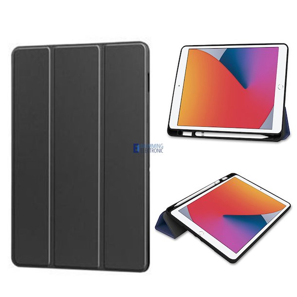 iPad Mini 6, Flip ldercover med pen holder i Sort