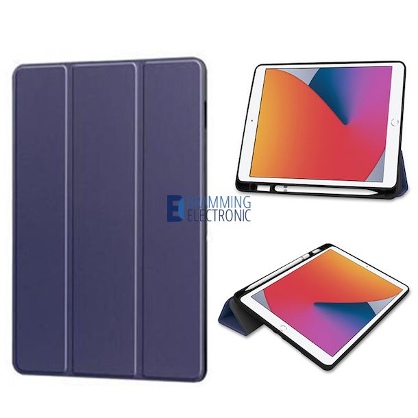 iPad Mini 6 2021 Flip ldercover med pen holder i Bl