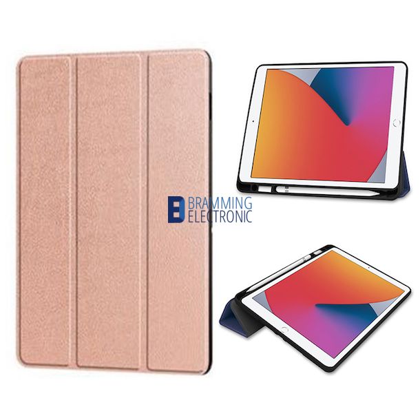 iPad Mini 6 2021 Flip ldercover med pen holder i Rosenguld