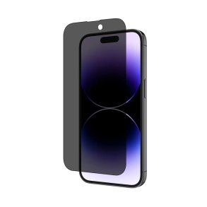 iPhone 13 / 13 Pro / 14 / 16e, Beskyttelsesglas (fuldt dkkende) Privacy