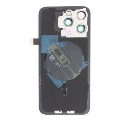 iPhone 15 Pro Max, Bagside i Sort (Black Titanium) med flex kabel
