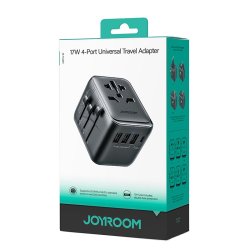 JOYROOM JR-TCW01 Universal Rejseadapter 17W &ndash; USB-C + 3 USB til 200+ Lande