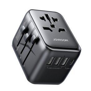 JOYROOM JR-TCW01 Universal Rejseadapter 17W &ndash; USB-C + 3 USB til 200+ Lande