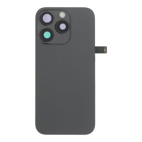 iPhone 16 Pro Komplet Bagside Sort med Flex Kabel &ndash; OEM Bagglas med Logo