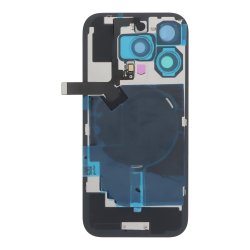 iPhone 16 Pro Komplet Bagside Sort med Flex Kabel &ndash; OEM Bagglas med Logo