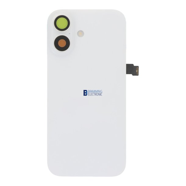 iPhone 17 Komplet Bagside Hvid med Flex Kabel &ndash; OEM Bagglas med Logo