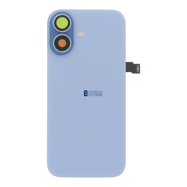 iPhone 17 Komplet Bagside Mist Blue med Flex Kabel &ndash; OEM Bagglas med Logo