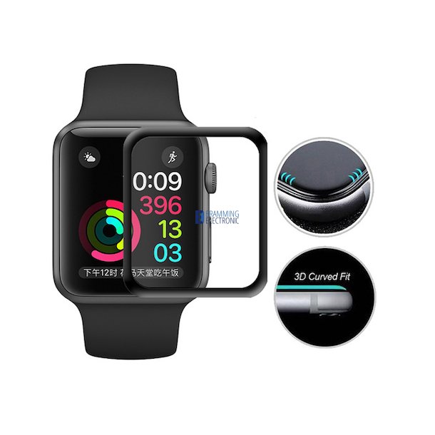 Apple Watch 42mm Beskyttelsesglas (Fulddkkende)