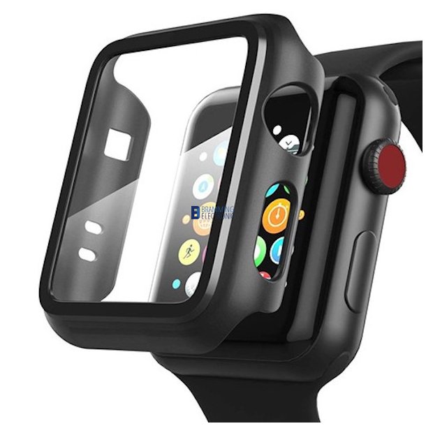 Apple Watch 42mm Beskyttelsesglas og cover i sort