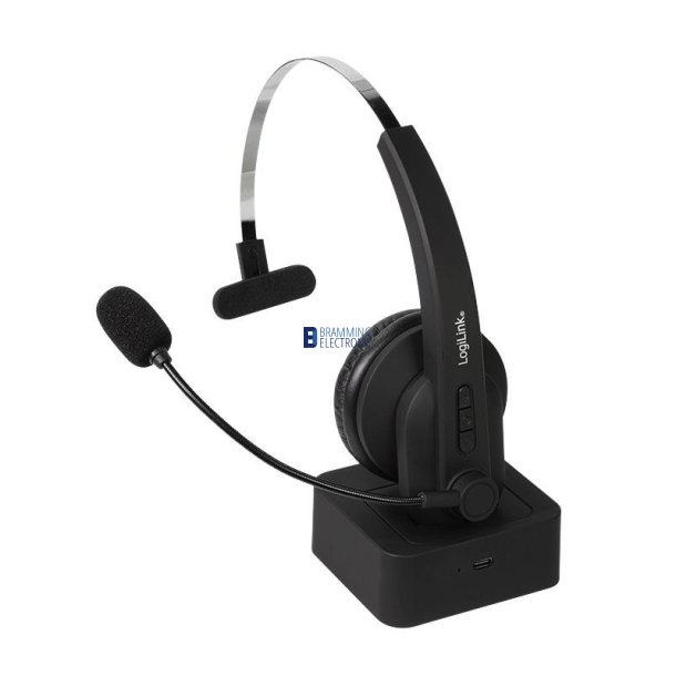 Bluetooth Mono Headset med Mikrofon og Ladestation