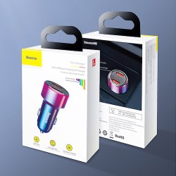 Baseus Bil lader 2X USB i Sort