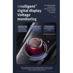 Baseus Bil lader USB/USB-C i Sort