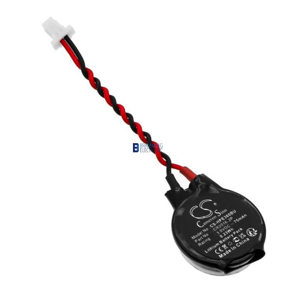 3V CR2016 Backup Batteri m. Kabel & Stik &ndash; HP EliteBook x360 830 CMOS