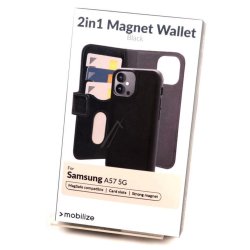 Samsung Galaxy A57 2-i-1 L�der Cover � Magnetisk m. Kortholder (Sort)