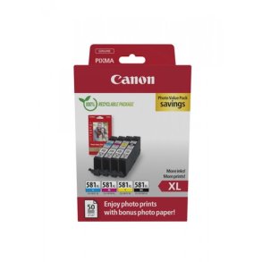 Canon CLI-581XL Photo Value Pack (Sort og Farver C,M,Y)